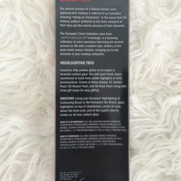 NIB Japonesque Kumadori Highlighting Trio Golden Pearl, Bronze Pearl, Rose Pearl - Picture 4 of 8